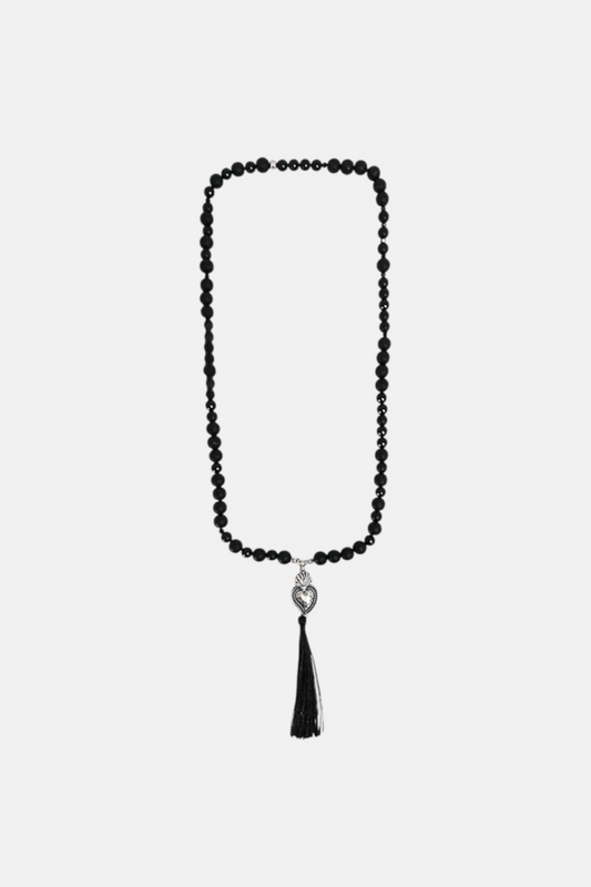 ‘Sacro Cuore Black’ Tibetan Mala Necklace