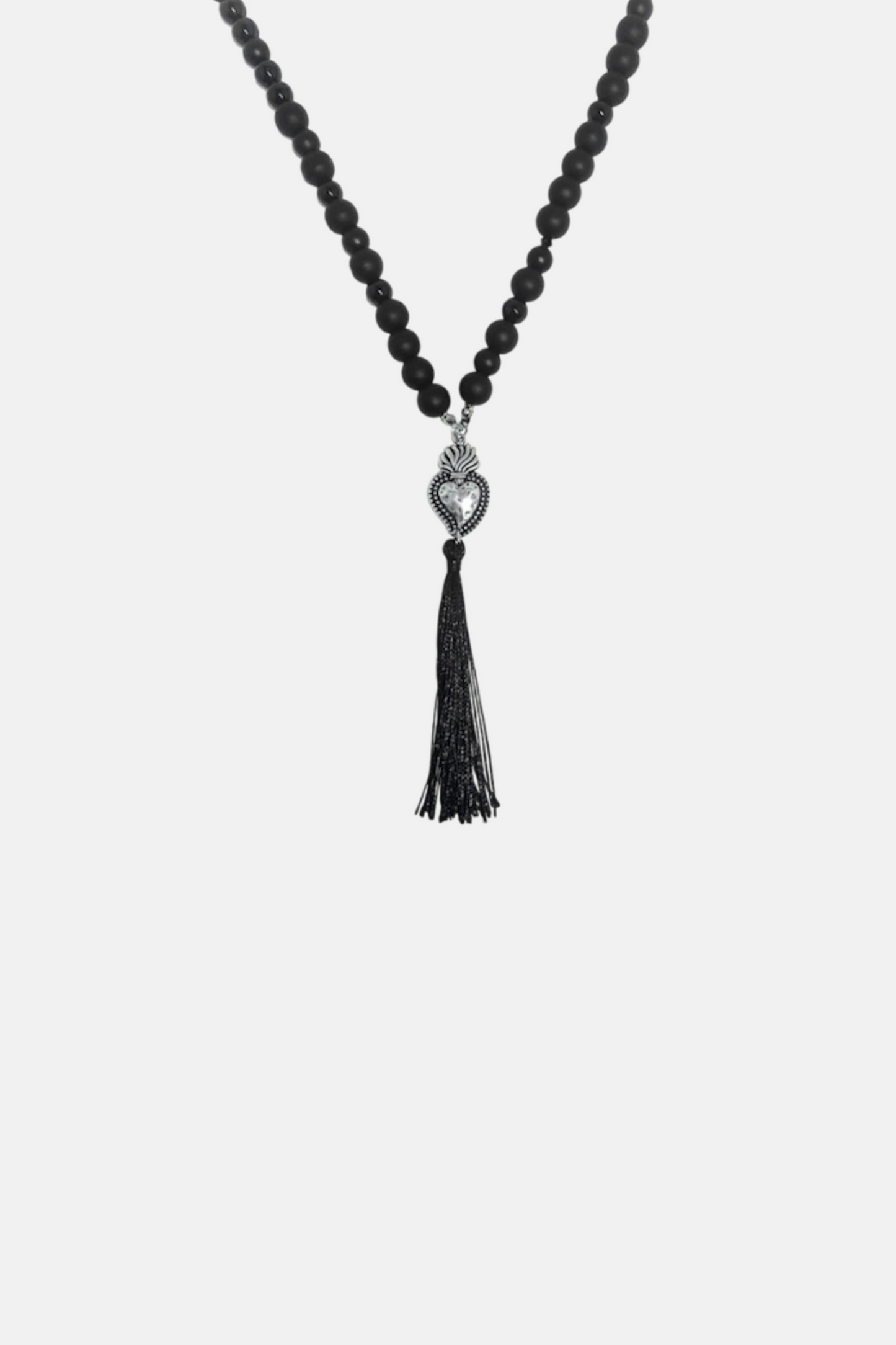 ‘Sacro Cuore Black’ Tibetan Mala Necklace