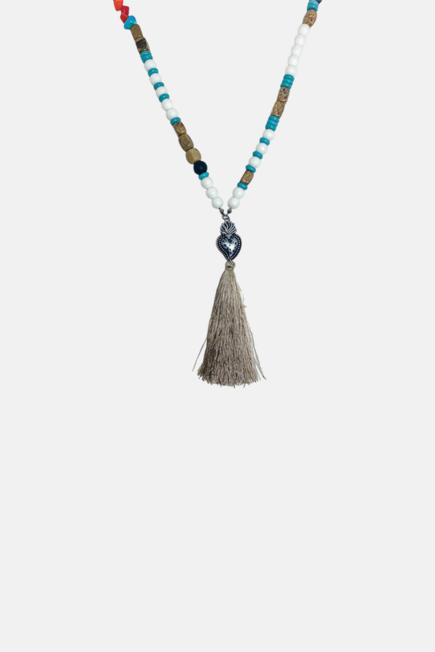 ‘Sacro Cuore White’ Tibetan Mala Necklace