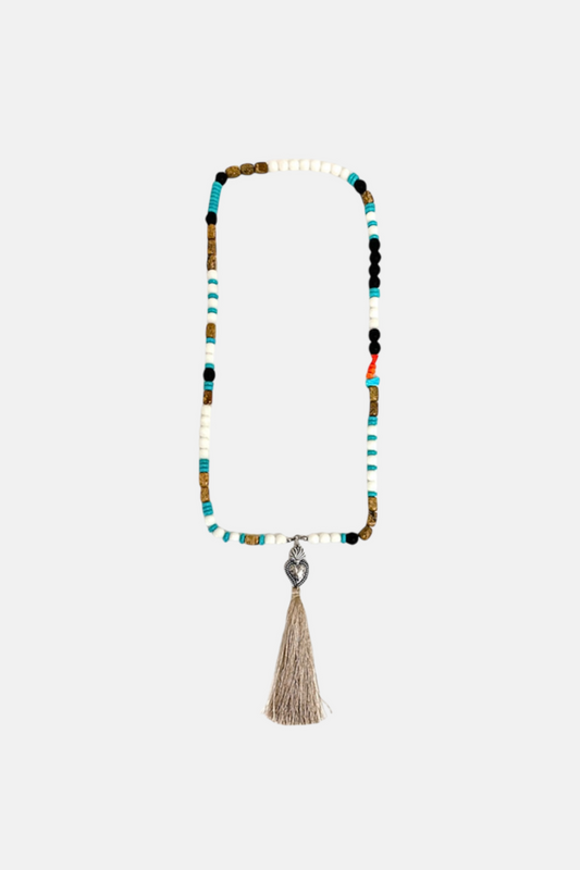 ‘Sacro Cuore White’ Tibetan Mala Necklace