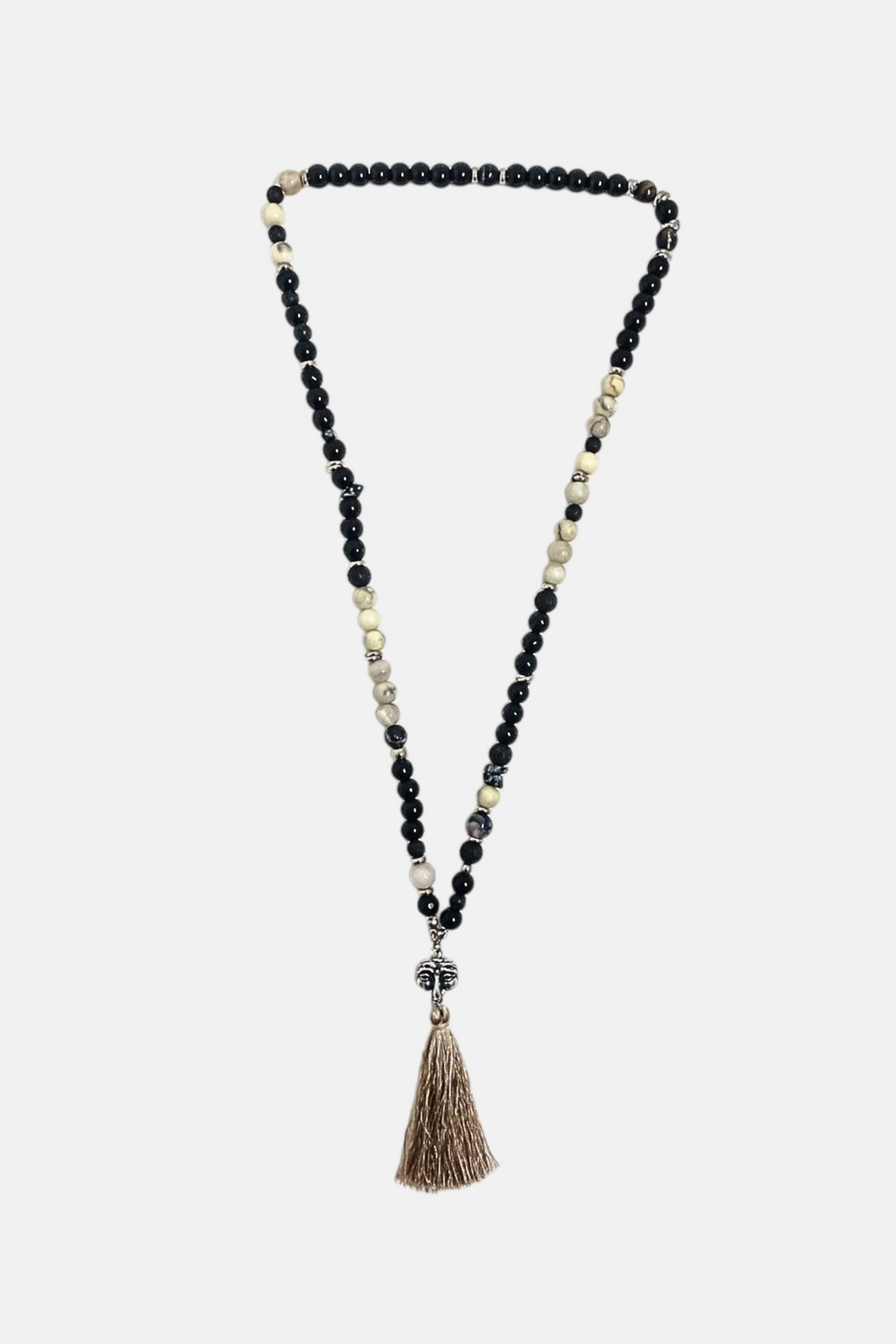'Pullecenella Mask' Tibetan Mala Necklace