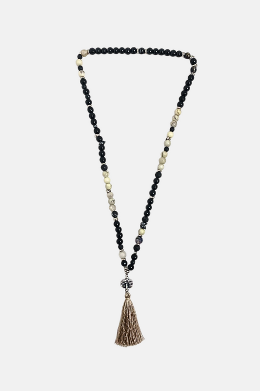 'Pullecenella Mask' Tibetan Mala Necklace