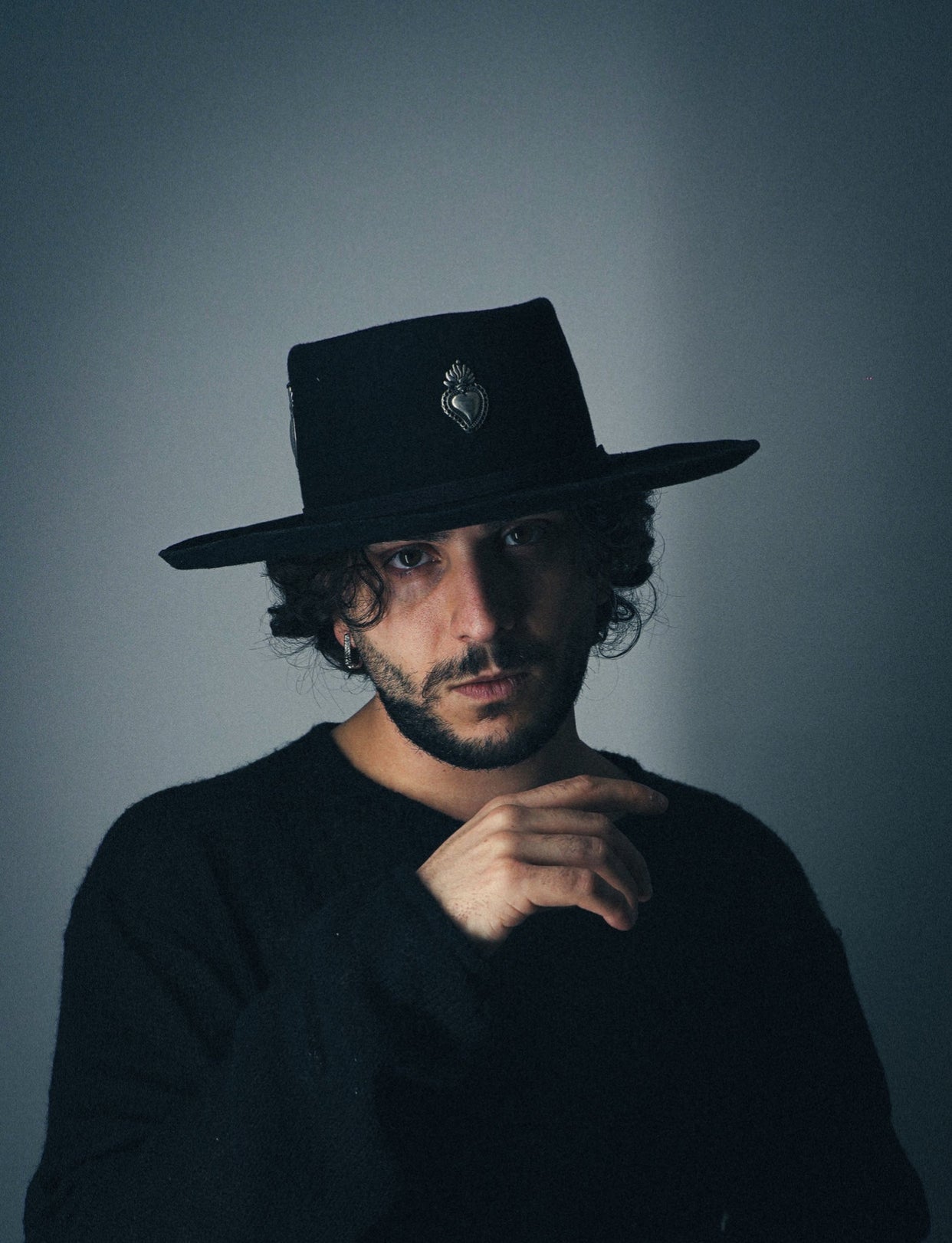 'Sacro Cuore Black' Premium Felt Hat