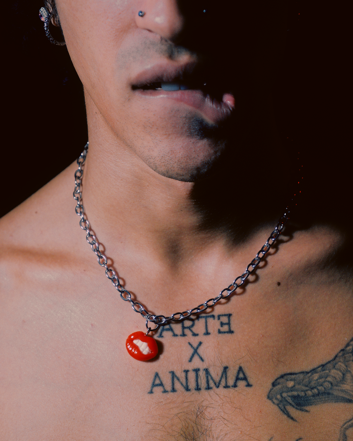 'Señorita Lips' Steel Necklace